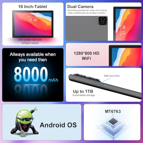 10.1 Inch Android 13 Tablet 4G LTE with SIM Card Slot, 12GB+512GB, Pink S843541