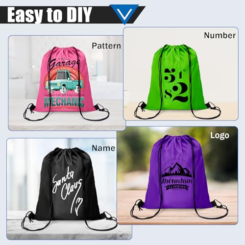 Lzerking Drawstring Backpack Bulk 50 Pcs 10 Colors Nylon N23917