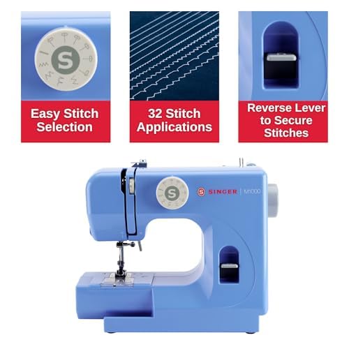 SINGER M1000 Mending Machine, Compact Portable with 32 Stitch Applications, Black L8310