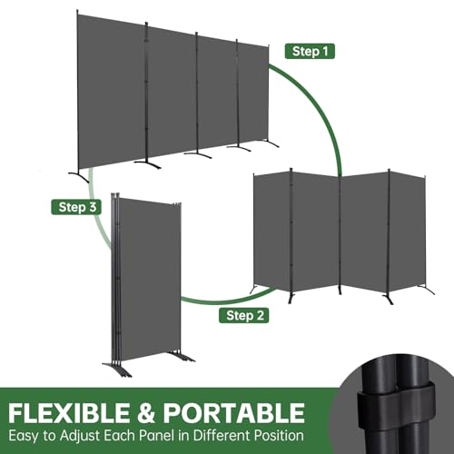 Room Divider Folding Privacy Screens, 3 Panel Portable Partition Q514484