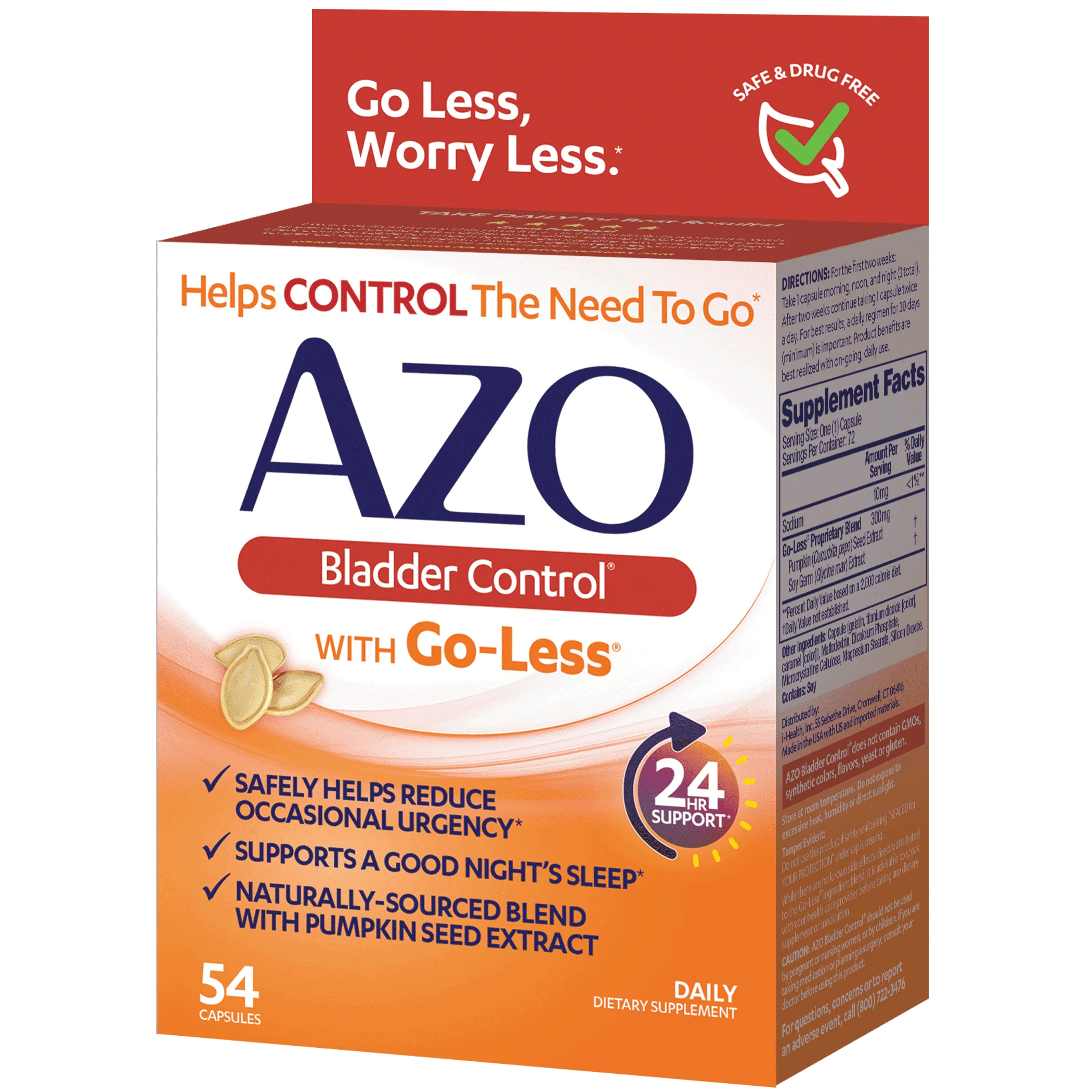 AZO Bladder Control with Go-Less Daily Supplement, 54 Count Capsules P383