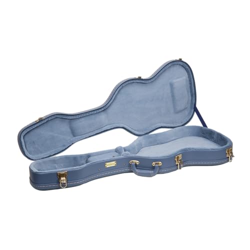 Crossrock Relief Series 335 Guitar Case for ES-335 & Semi-Hollow Electric Guitars, Carved Smoke Blue Finish S516