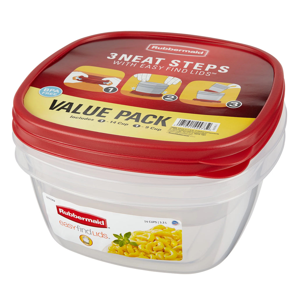 Rubbermaid Easy Find Lids Food Storage Containers, 4-Piece Set F6791