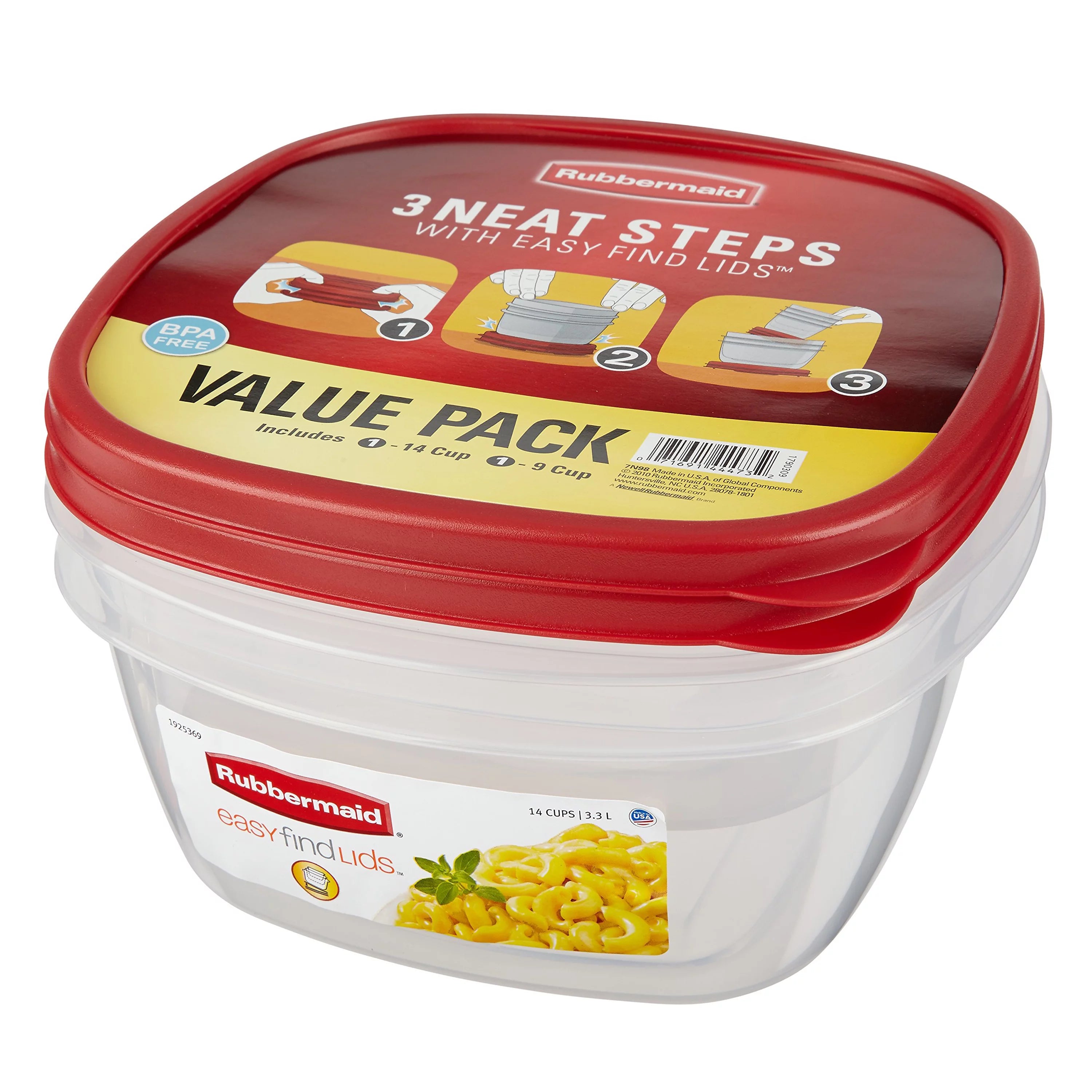 Rubbermaid Easy Find Lids Food Storage Containers, 4-Piece Set F6791