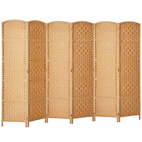Rose Home Fashion 6 ft Tall Room Divider 4 Panel Folding Privacy Screen, Dark Coffee C8634