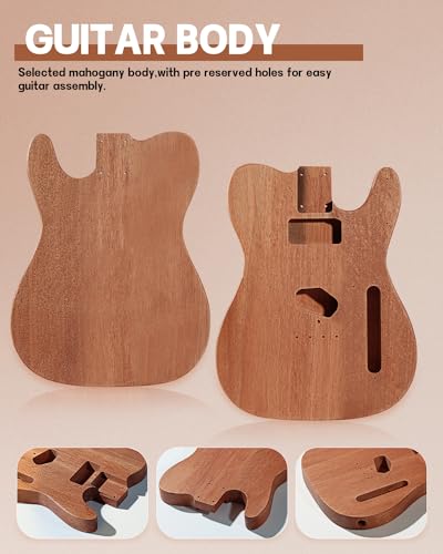 Leo Jaymz DIY Single Cut Electric Guitar Kit Mahogany Rosewood B148