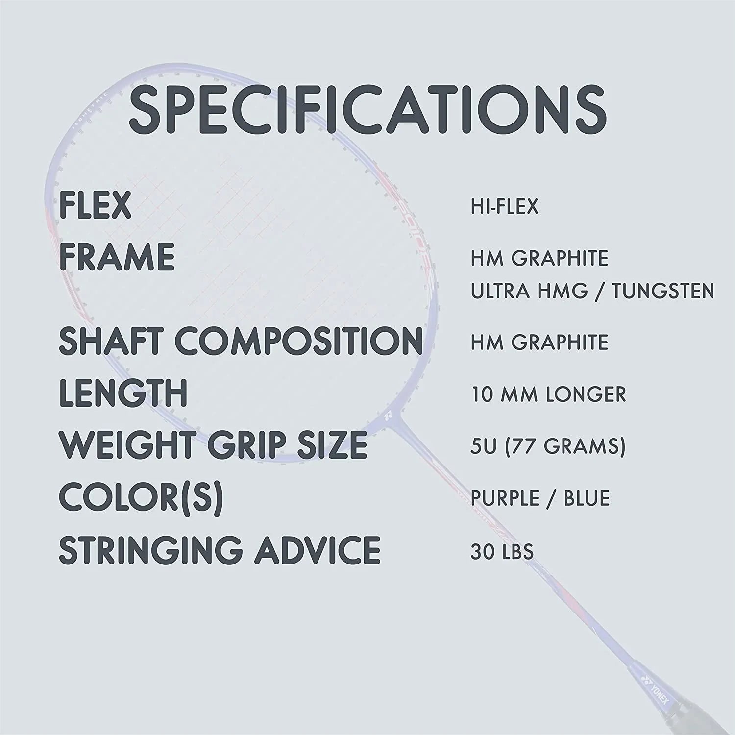 Yonex Graphite Voltric Lite 25i Badminton Racquet T6552