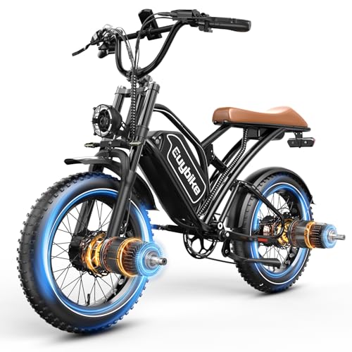 Electric Bike for Adults, 2000W/3000W Peak Single/Double Motor with 48V/52V 25AH/30AH Battery, 20"x4.0" Fat Tires 35MPH/37MPH Ebike, Dual Hydraulic Disc Brake Full Suspension Electric Bicycle