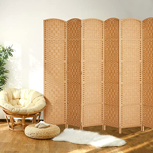 Rose Home Fashion 6 ft Tall Room Divider 4 Panel Folding Privacy Screen, Dark Coffee C8634