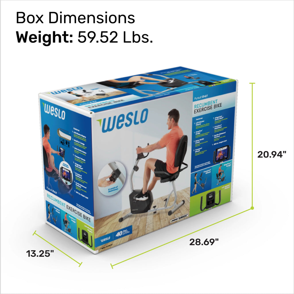 Weslo Pursuit R 4.1 Recumbent Exercise Bike V9067