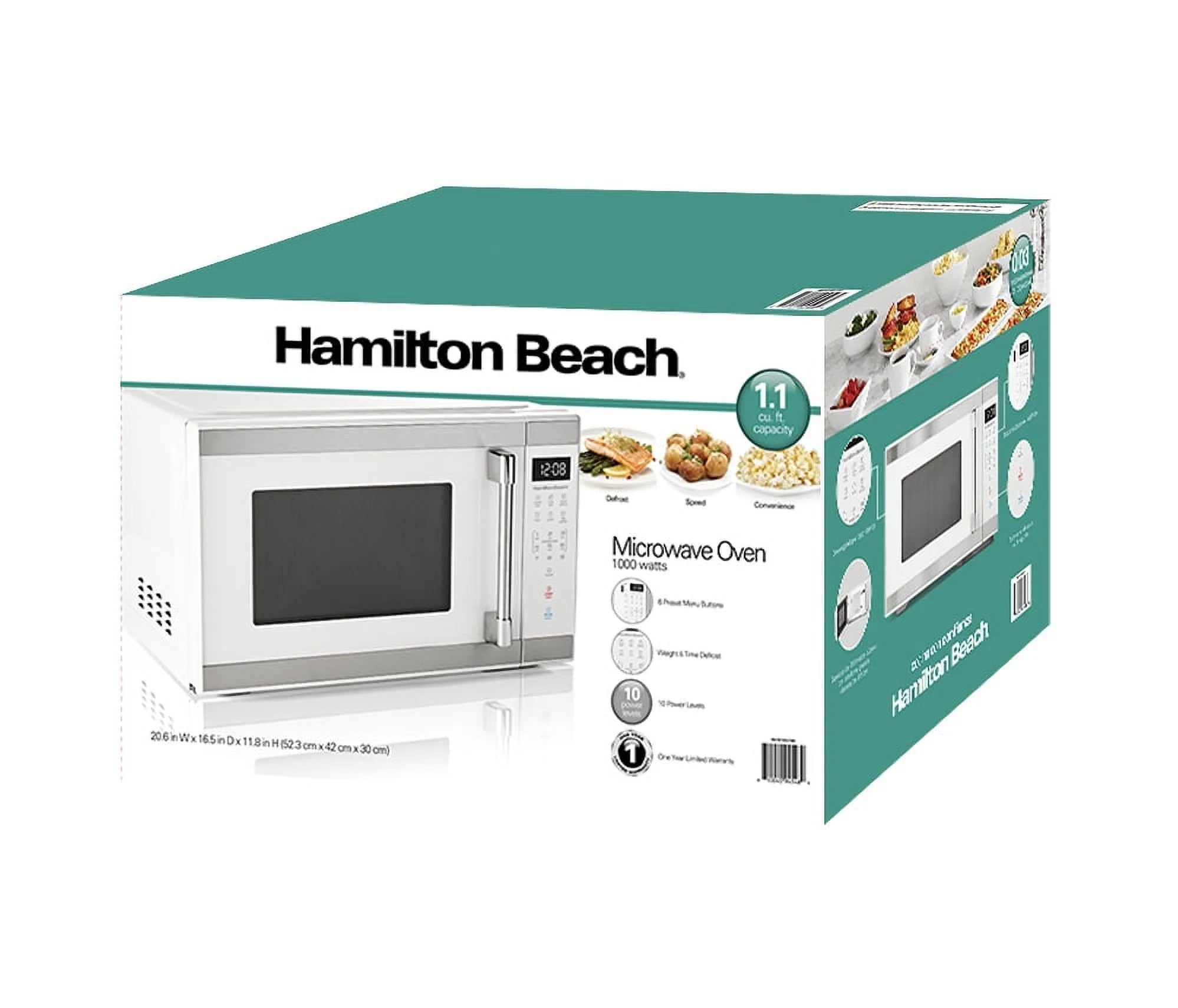 Hamilton Beach 1.1 cu ft Countertop Microwave Oven Stainless Steel U764319