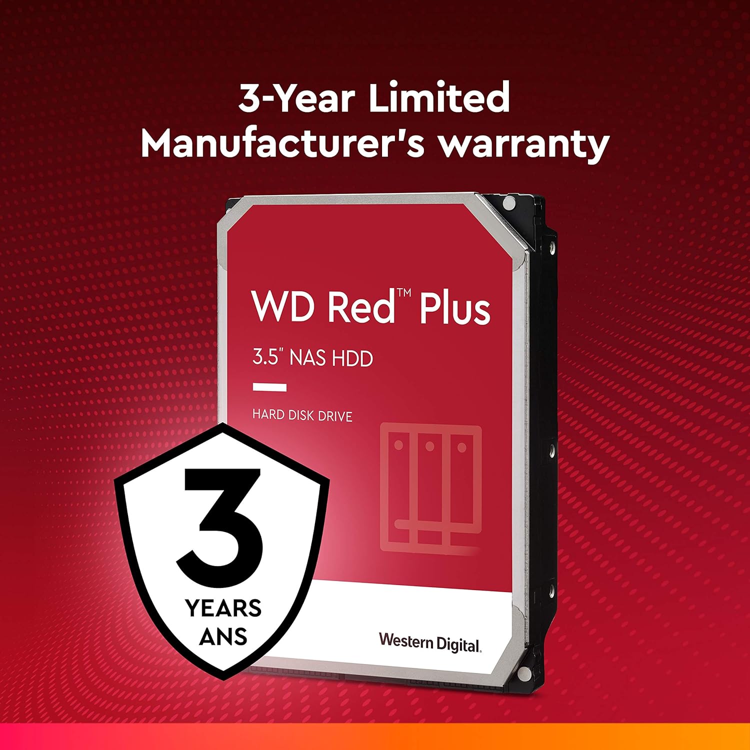 WD 10TB WD Red Plus NAS Internal Hard Drive HDD 7200 RPM SATA 6 Gb/s CMR 256 MB Cache 3.5 D12791