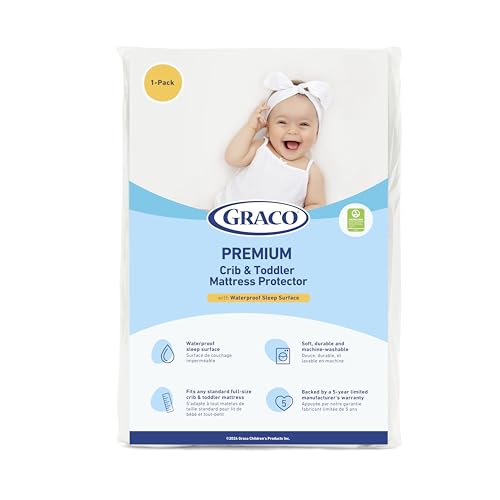 Graco 6-Inch Dual-Comfort Crib & Toddler Mattress - GREENGUARD Gold, CertiPUR-US Certified Foam, 2-Sided Mattress Fits Crib & Toddler Bed, Waterproof Sleep Surface