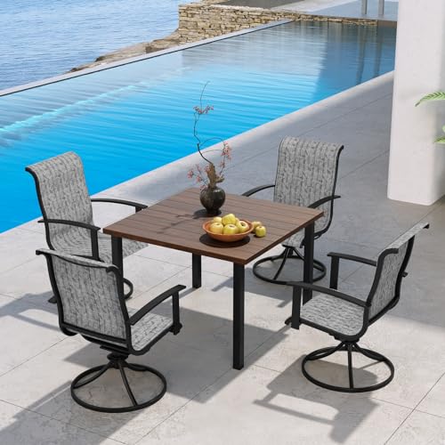 7-Piece Patio Dining Set for 6 with Swivel Chairs and Rectangular Table P2318