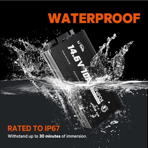 LiTime IP67 Waterproof 14.6V 10A LiFePO4 Onboard Charger X89030