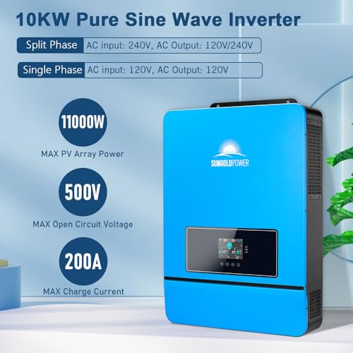 SUNGOLDPOWER 10000W 48V Solar Inverter Split Phase with 2 MPPT Controllers J488
