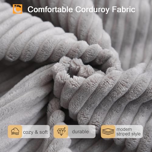 COMAX Folding Sofa Bed Convertible Chair Bed Corduroy 3-in-1 Floor Couch, Dark Grey E940