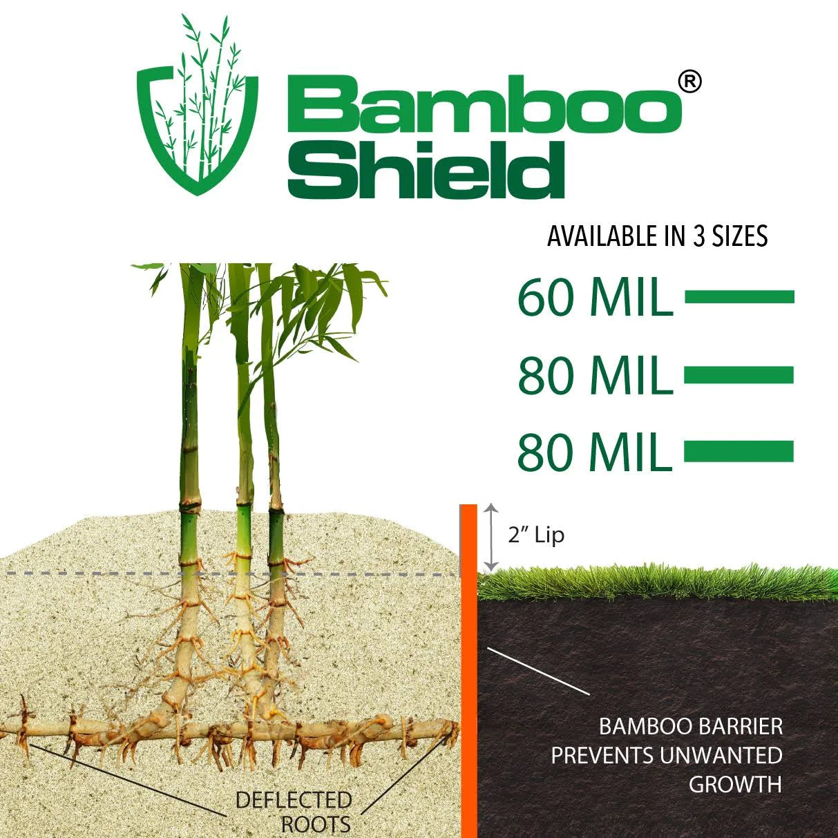 Bamboo Shield 50 ft x 24 in x 60 Mil Bamboo Root Barrier W78453