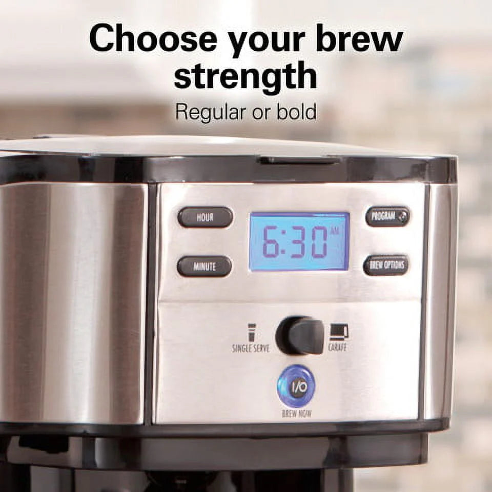 Hamilton Beach 2-Way Coffee Maker, Single-Serve or 12 Cups, Black R291