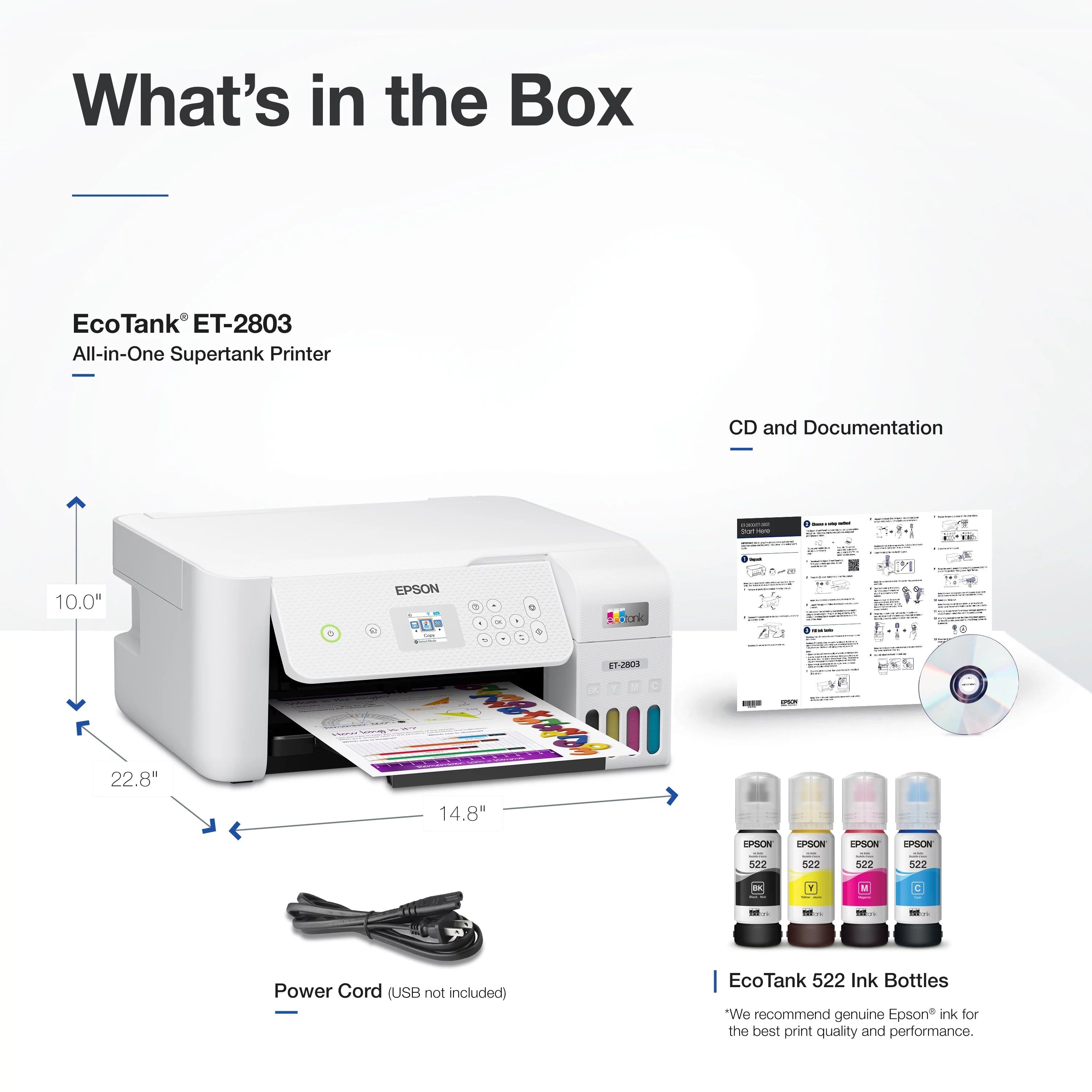 Epson EcoTank ET-2803 Wireless All-in-One Printer D210