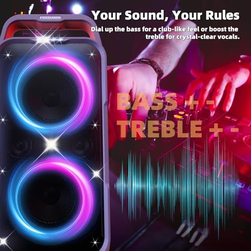 Portable Bluetooth Speaker 240W Peak with Deep Bass and LED Light Show R456296