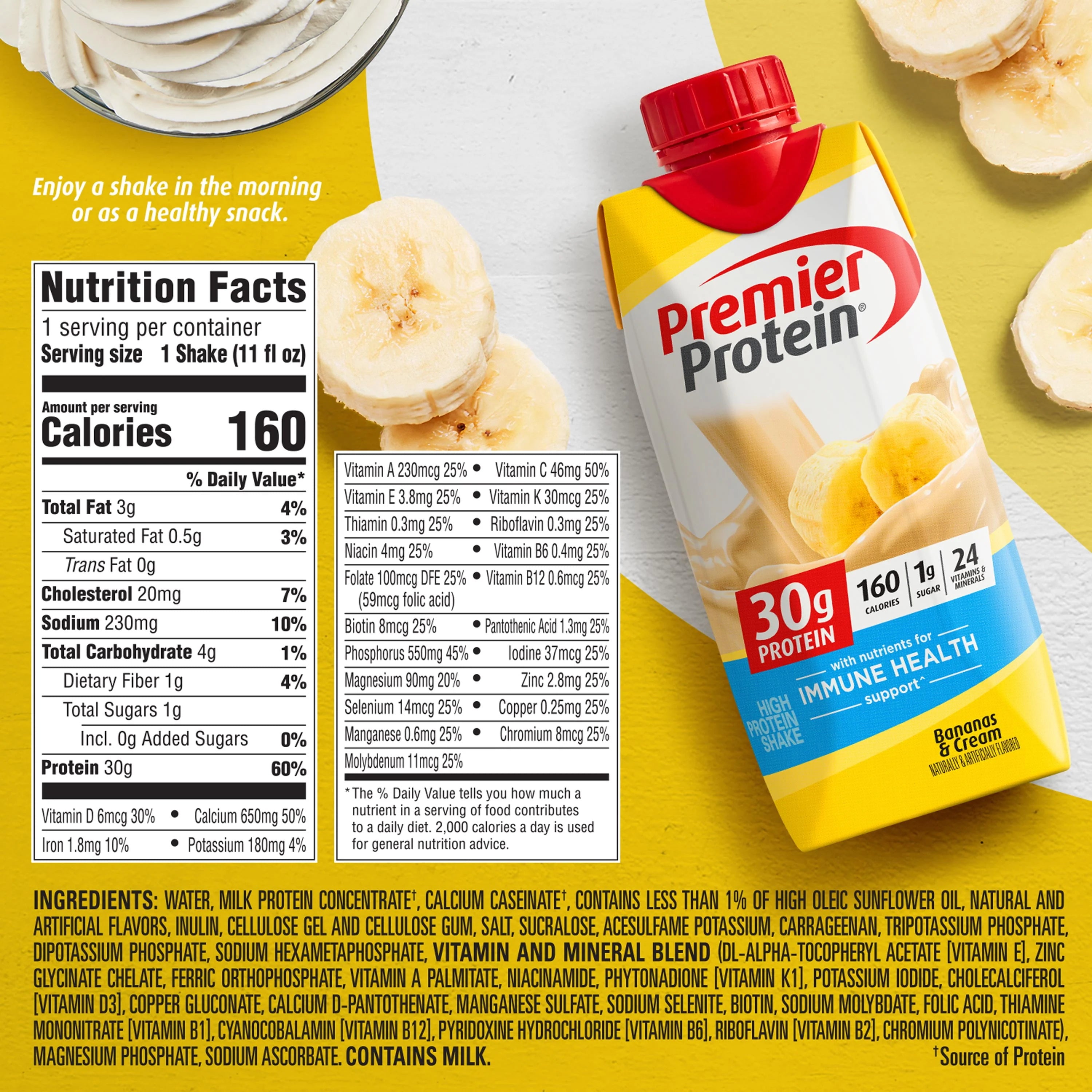 Premier Protein Vanilla Shake, 30g Protein, 11 fl oz, 12 Ct J475