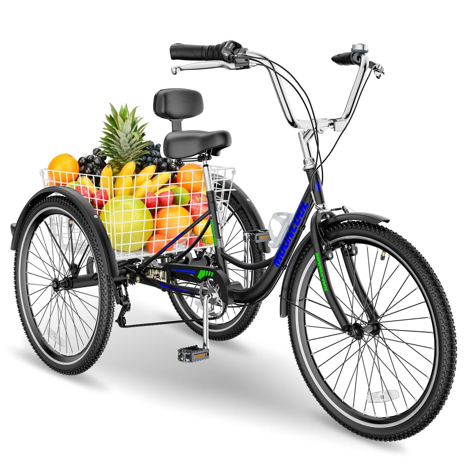 FICISOG 26 Adult Tricycle, 3 Wheel 7 Speed, 450lbs Capacity with Basket X547