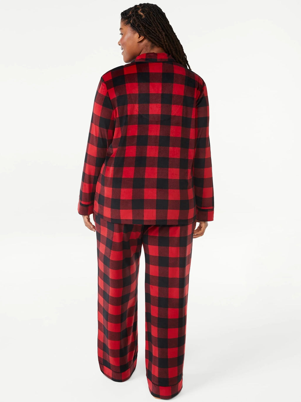 Joyspun Women's Velour Knit Pajama Set, 2-Piece C639006