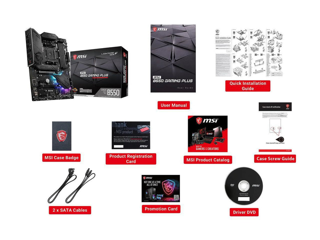 MSI MPG B550 Gaming Plus AM4 ATX AMD Motherboard Y999