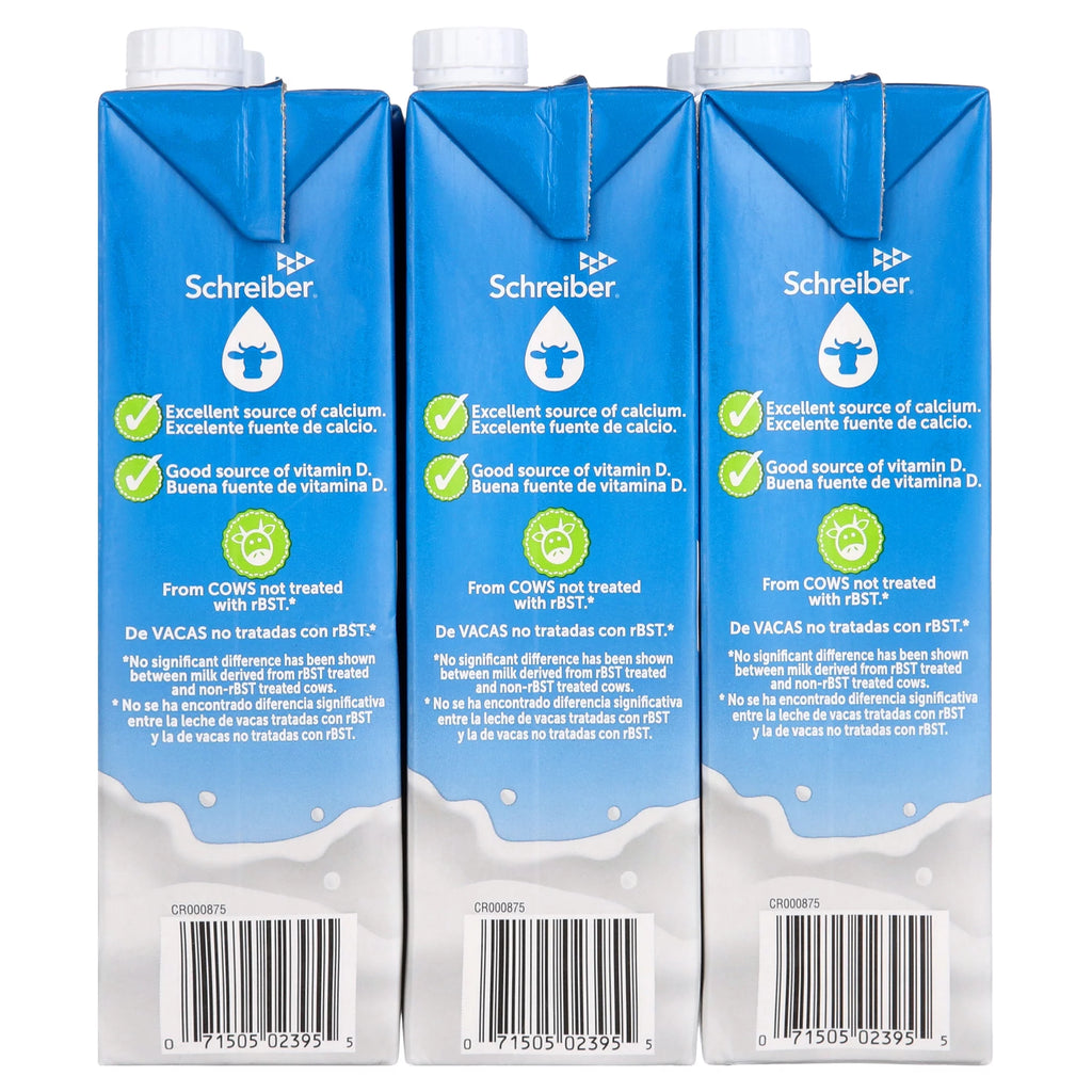 Schreiber Shelf Stable Lactose Free Milk, 32oz, Pack of 6 D763766