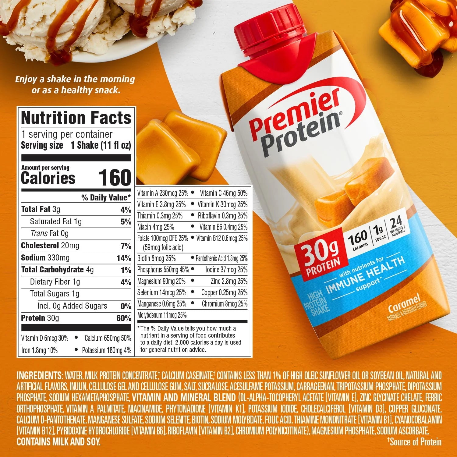 Premier Protein Vanilla Shake, 30g Protein, 11 fl oz, 12 Ct J475