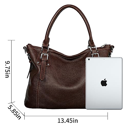 HESHE Genuine Leather Tote Shoulder Bag for Women P1142
