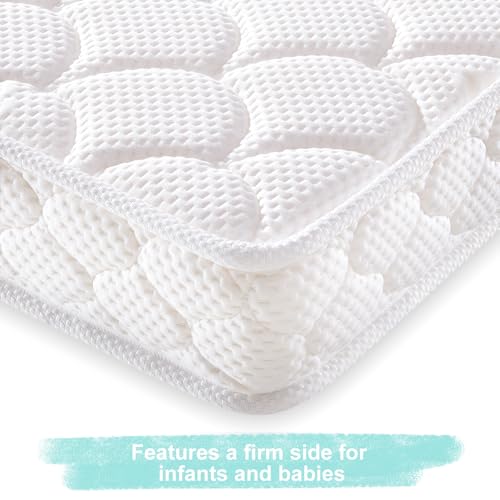 Dual-Sided Crib & Toddler Mattress, 52" x 27.6" x 5", Knitted Fabric A1519
