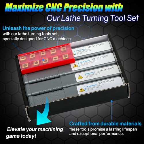 Indexable Lathe Turning Tool 21Pcs Kit 3/8'' 10mm Shank with Carbide Inserts Z5376