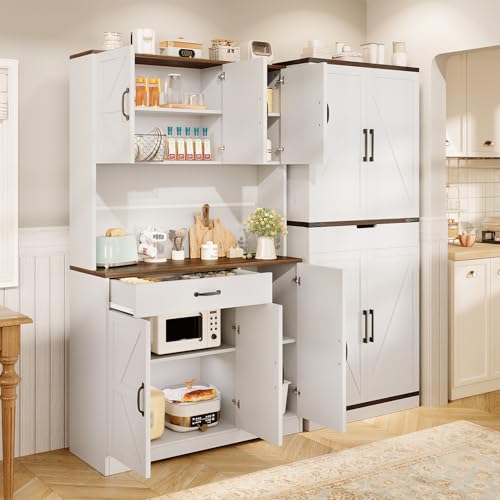 72" Tall Storage Cabinet with Adjustable Shelves & Steel Frame, Dark Grey F5479
