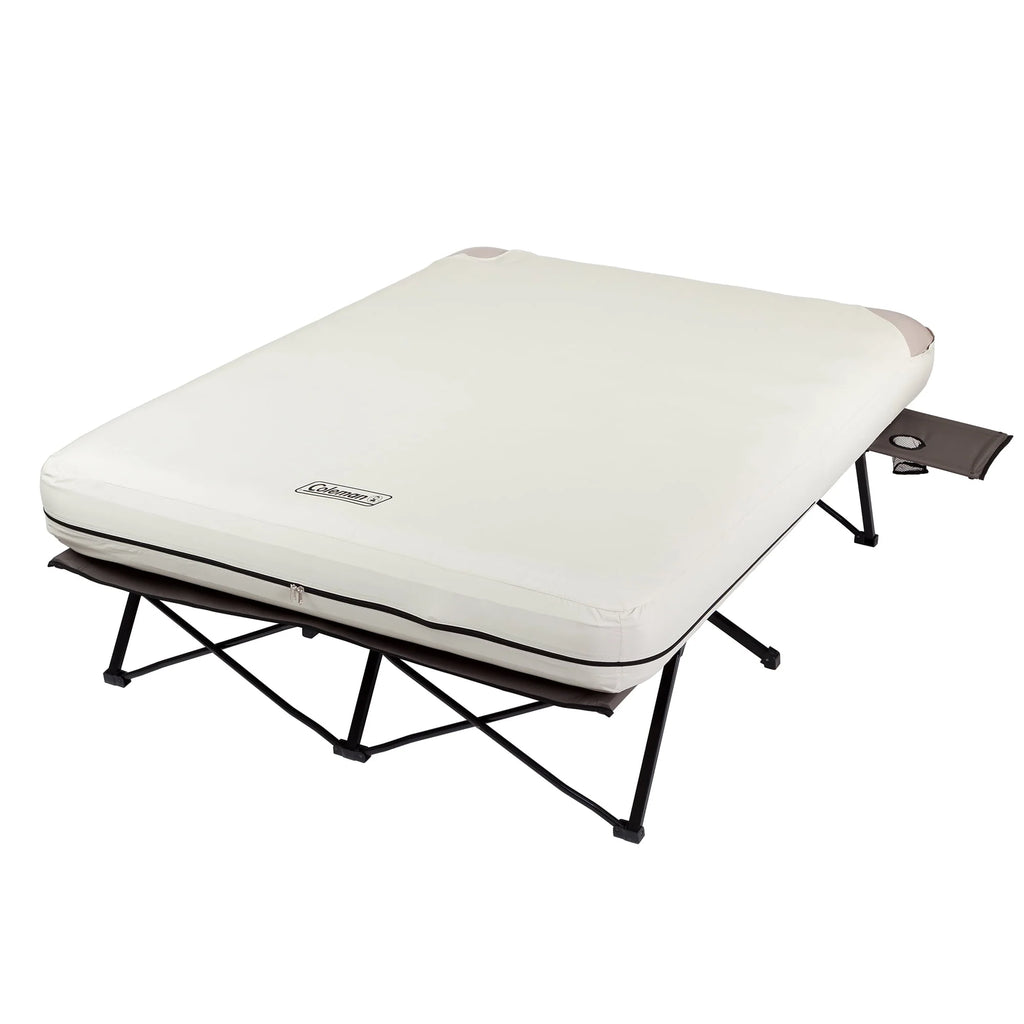 Coleman Cot and Queen Air Mattress Combo with Side Tables, Pump Included C142