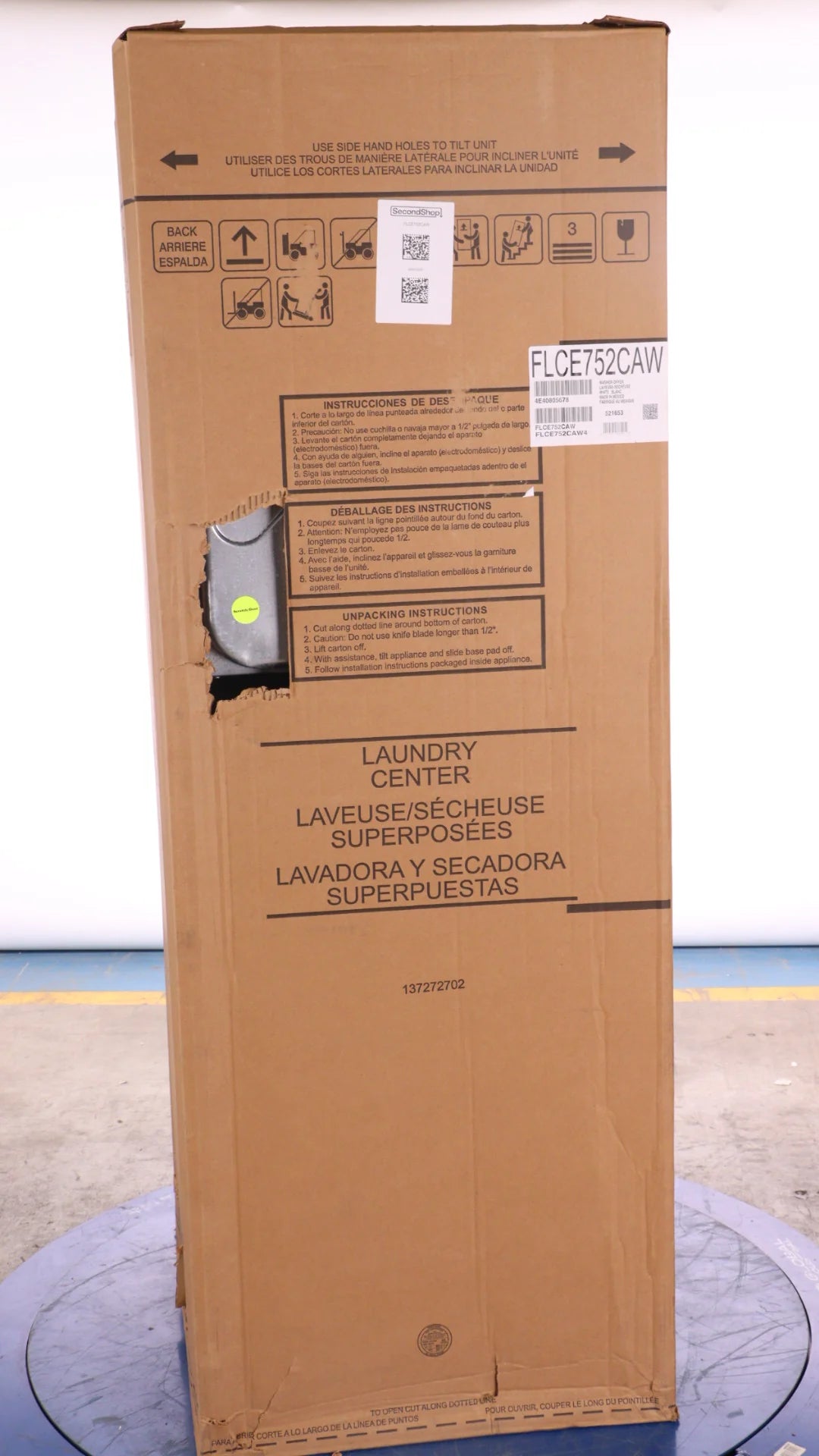 FRIGIDAIRE 27 in. White Electric Laundry Center Washer and Dryer J26050