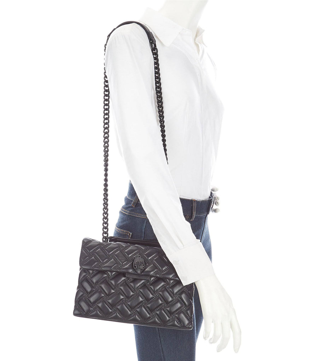 Kurt Geiger London Drench Large Quilted Shoulder Bag Dark Green Z98261