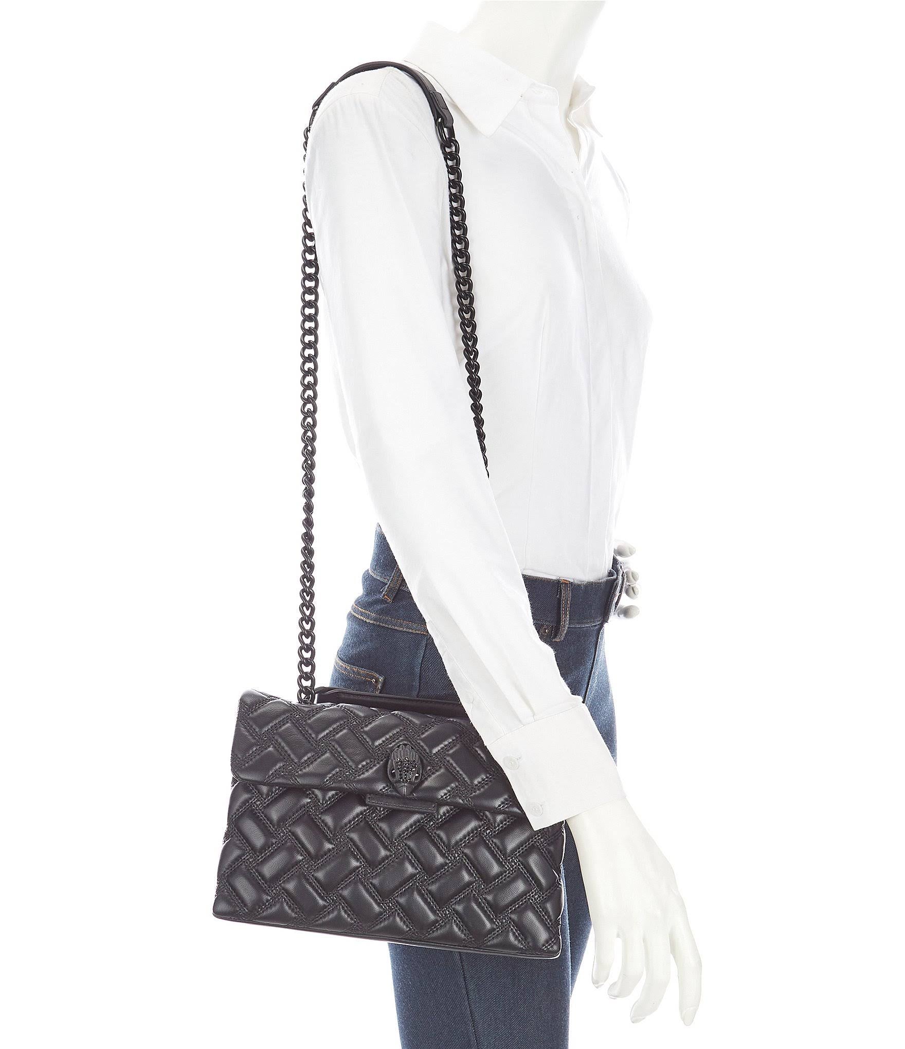 Kurt Geiger London Drench Large Quilted Shoulder Bag Dark Green Z98261