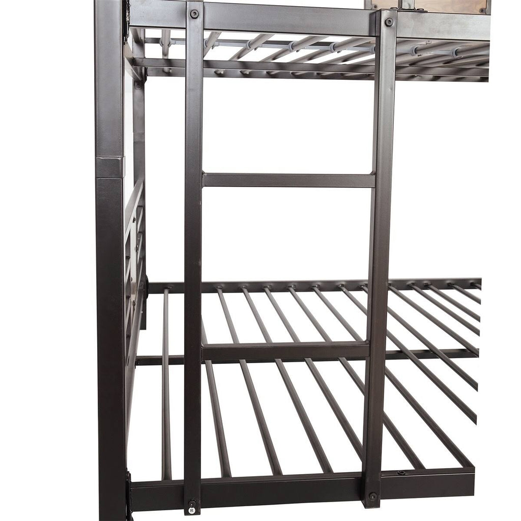 Merax Full Over Full Over Full Triple Bed, Divided into Three Separate Beds - White G131132