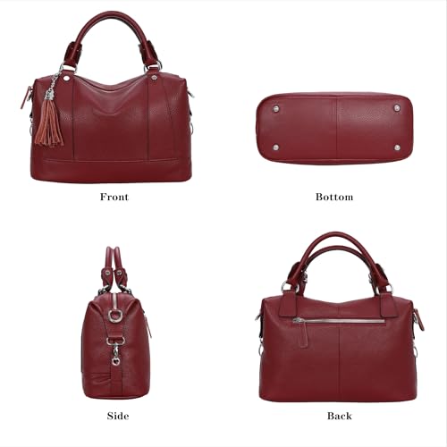 HESHE Women's Genuine Leather Crossbody Handbag F1819