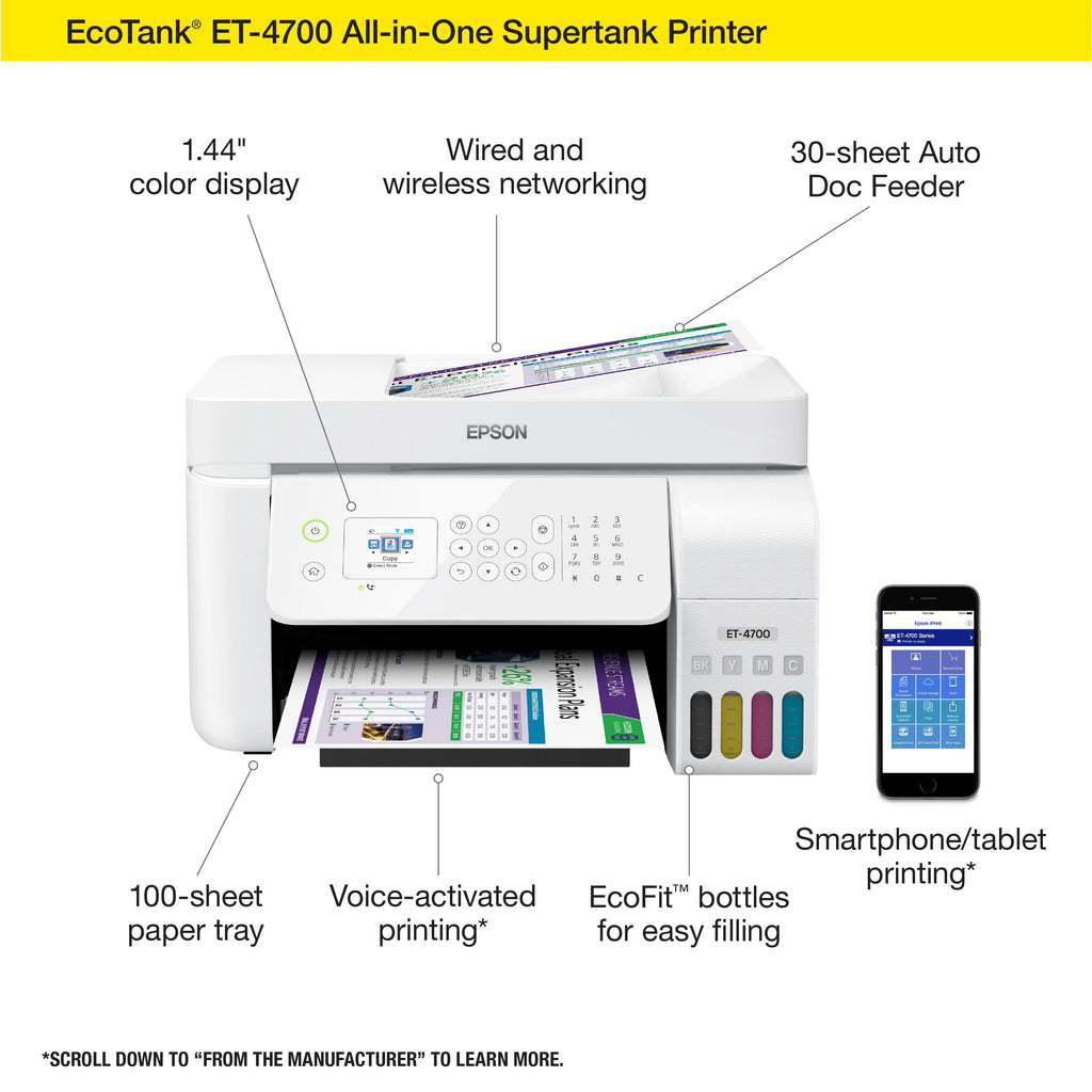Epson EcoTank ET-4700 Wireless All-in-One Supertank Printer R6903