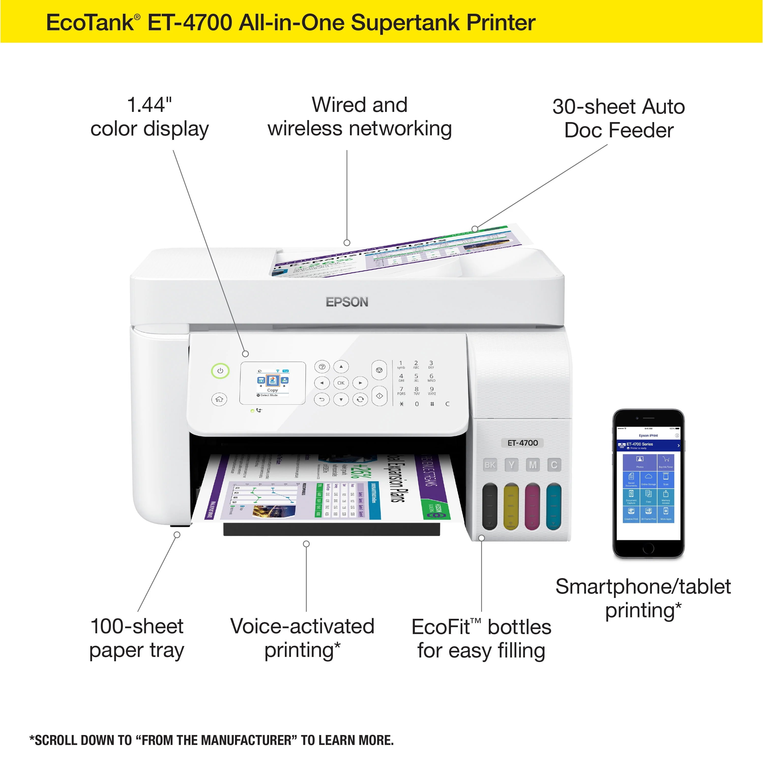 Epson EcoTank ET-4700 Wireless All-in-One Supertank Printer R6903