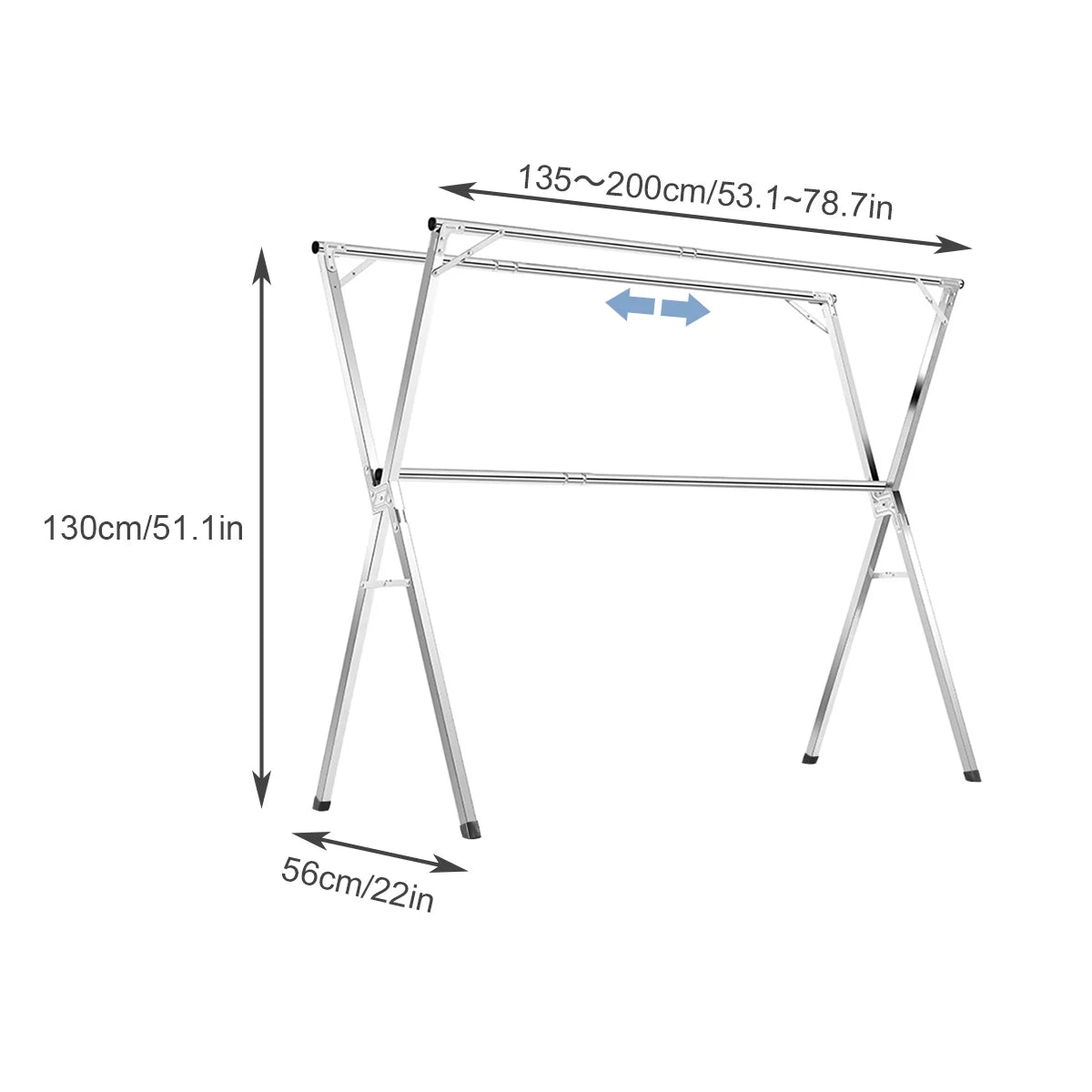 Untyo Clothes Drying Rack 79 Inches, Adjustable Folding Stainless Steel X325