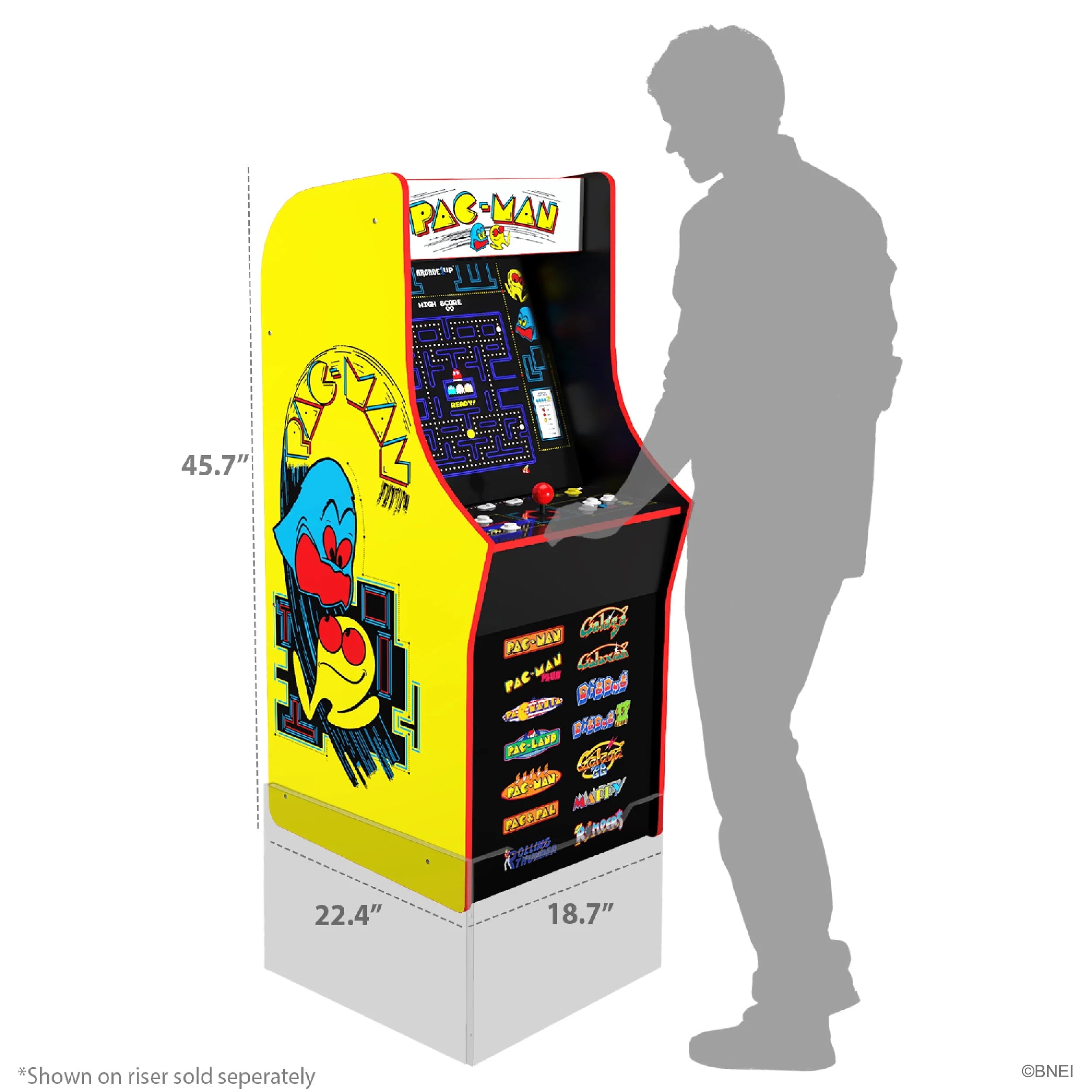 Arcade1Up PAC-MAN Classic Arcade Game, 4ft Stand-Up Cabinet, 17-Inch Screen S833496
