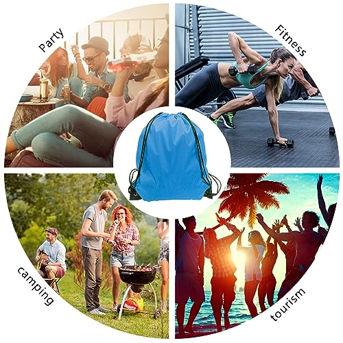 GoodtoU 40 Pack Drawstring Backpacks Waterproof Nylon Cinch Bags for School Gym N792