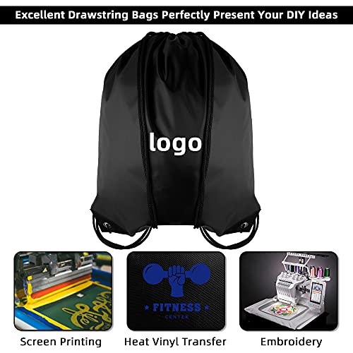 GoodtoU 40 Pack Drawstring Backpacks Waterproof Nylon Cinch Bags for School Gym N792