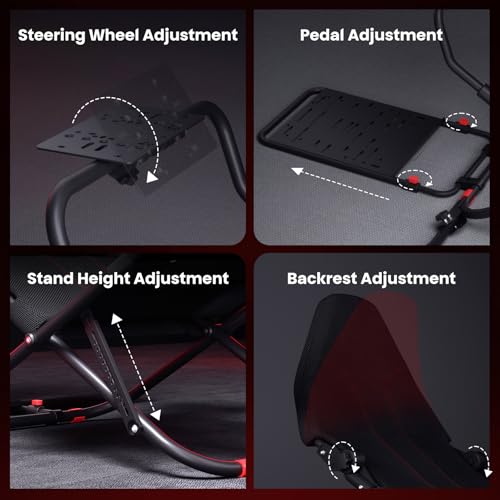 RACGTING Racing Simulator Cockpit with TV Monitor Stand Q369