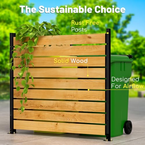 Wooden Privacy Fence Screen 2 Panels 42" H x 40" W Outdoor AC Cover L8762