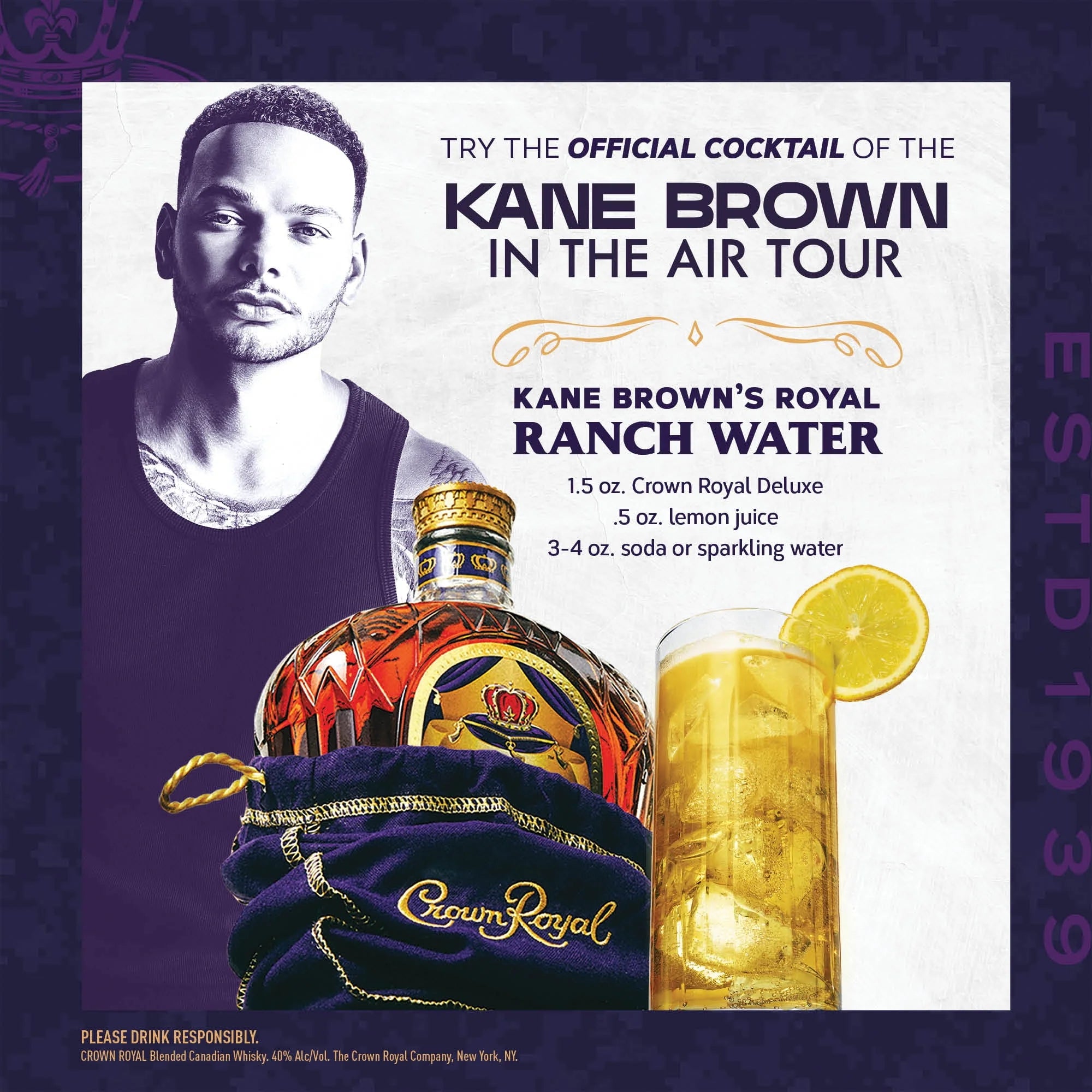 Crown Royal Fine De Luxe Blended Canadian Whisky, 375 mL, 40% ABV N65227